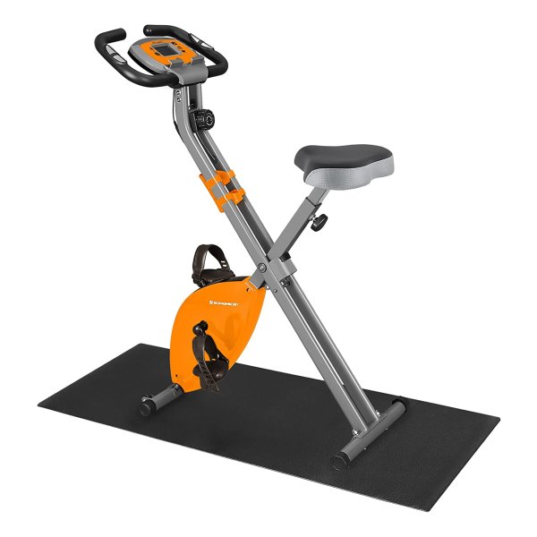 Inklapbare Hometrainer Met 8 Magnetische Weerstandsinstellingen, Hartslagmeting, Mobiele Telefoonhouder En Vloermat