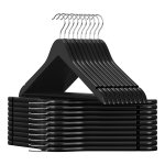 Houten Kleerhanger, Voor Pakken, Set Van 20, Massief Houten Kleerhanger, İnkepingen İn Schouderpartij, Jassen, Hemden, Broeken, Zwart
