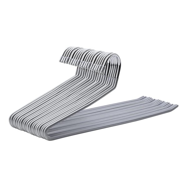 20 Stuks Broekhangers Van Metaal, Kleerhangers Met Open Uiteinde En Antislip Coating, Ruimtebesparend, 38 Cm Breed, Grijs