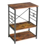 ZAZA Home keukenplank op wielen serveerwagen met 3 planken en 6 haken