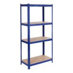 Opbergrek, GLR44Q, metalen stellingkast voor zwaar gebruik, kelderrek, tot 520 kg belastbaar, 4 verstelbare legplanken, insteekrek voor werkplaats, kelder, garage, blauw