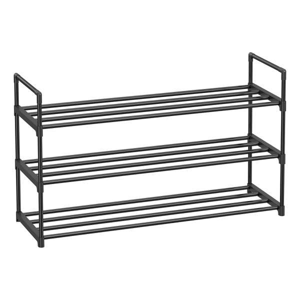 Zwart Metalen Schoenenrek Voor 12-15 Paar Schoenen - Stapelbaar, 30 X 92 X 54 Cm - Ideaal Voor Hal, Woonkamer, Slaapkamer En Garderobe