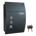 Brievenbus, Wandbrievenbus, Afsluitbaar, Met Kijkvenster, Naambordhouder En Sleutels, Eenvoudige Montage, Antraciet