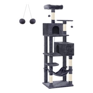 Krabpaal, Kattenboom 191 Cm Met Zacht Pluche, Rookgrijs