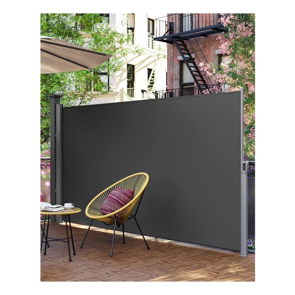 zijwand, markies, inkijkbescherming, zonwering, rolgordijn, voor balkon, terras en tuin, grijs, GSA164G03