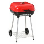Barbecuewielen -- Met plank en deksel - Rood