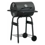 Houtskoolgrill – Barbecue - Metalen deksel – Zwart