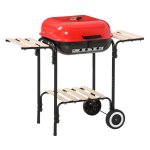 Barbecuekar -- Windscherm - 3 opbergvakken - Rood