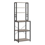 Industrieel Keukenrek Met 6 Planken En 6 Hakken - 40X60X167Cm - Grijs En Zwart