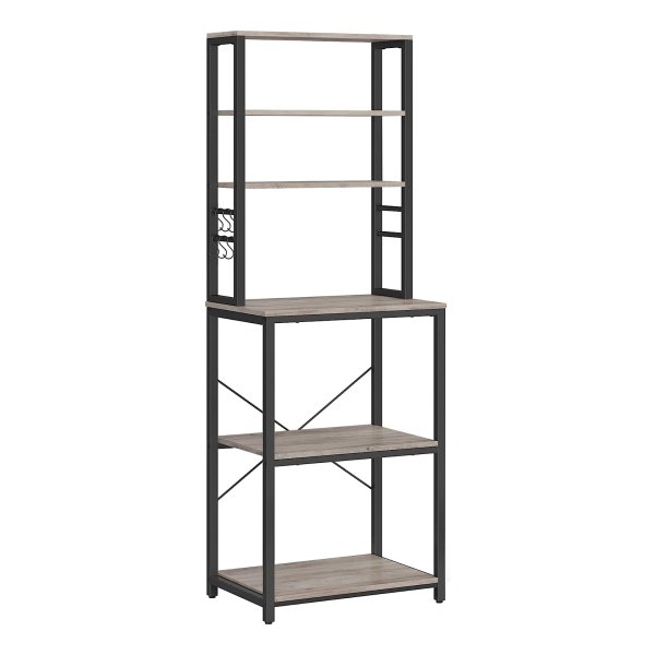 Industrieel Keukenrek Met 6 Planken En 6 Hakken - 40X60X167Cm - Grijs En Zwart