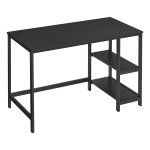 Industrieel Design Bureau Met 2 Planken - Stalen Frame - Perfect Voor Kantoor, Woonkamer - Zwart