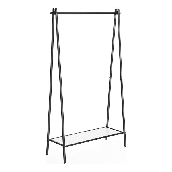 Mat Zwart Kledingrek Met Ijzeren Structuur - 92,5 X 33,5 X 153 Cm - Onderste Plank, Opknoping Rail, Eenvoudige Look - Perfect Voor Slaapkamer, Ingang, Zolder, Kelder