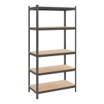 Heavy Duty Staal Rek - Geen Gereedschap Nodig - 600 Kg Belastbaar - 50 X 100 X 200 Cm - Ideaal Voor Garage, Kelder, Opslagruimte, Gereedschap, Fitnessapparaat - Grijs