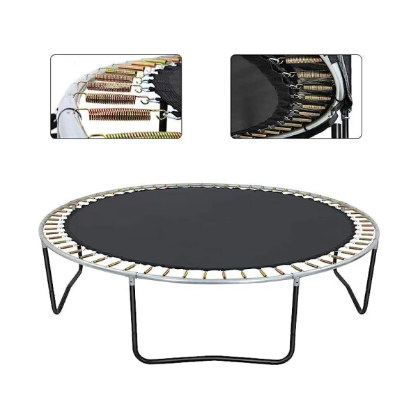 Springdoek trampoline, trampolinespringdoek, springmat, trampoline-accessoires, vervanging, zwart, STB8BK