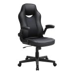 Ergonomische Bureaustoel, In Hoogte Verstelbaar, Tot 150 Kg Belastbaar, Pu-Kunstleer, Thuiskantoor, Kantoor, Zwart.