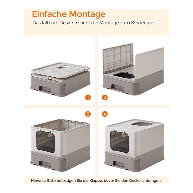 Kattenbak, kattentoilet, met deksel, afneembaar dienblad, schep Kattenbak, kattentoilet, met deksel, afneembaar dienblad, schep