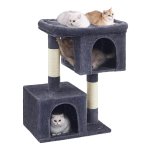 Xl Kattenboom 101 Cm - Kattenhuis Voor Extra Grote Katten Tot 20 Kg - Groot Platform, 2 Kattenholen, Sisalstammen, Rookgrijs