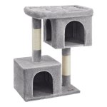 Xl Kattenboom 101 Cm - Kattenhuis Voor Extra Grote Katten Tot 20 Kg - Groot Platform, 2 Kattenholen, Sisalstammen, Rookgrijs