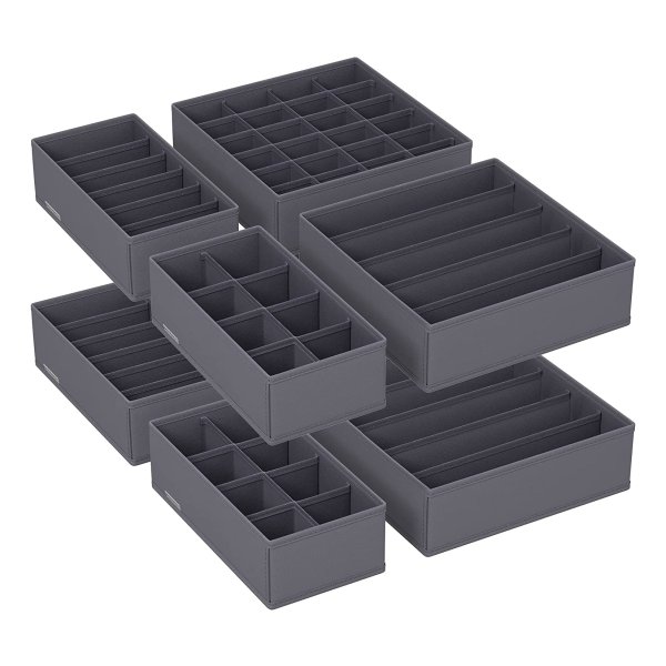 Set Van 8 Opbergdozen Voor Ondergoed - Lade-Organizer Voor Kledingkast - Grijs