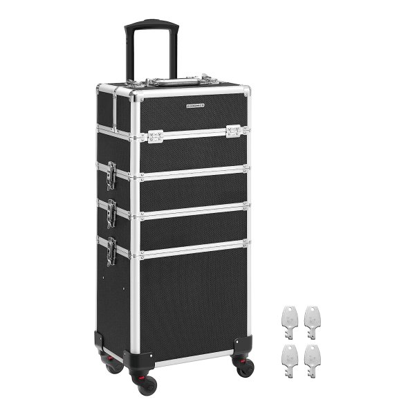 Zwarte Aluminium Make-Up Trolley Cosmetische Hoes - Schoonheidskoffer Voor Professionele Gebruikers