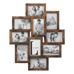 Vintage Bruine Fotolijstcollage Voor 10 Foto'S Van 10 X 15 Cm (4 X 6 İnch) - Montage Vereist - Mdf-Platen