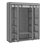 Grijze Stoffen Kledingkast Met Visgraatpatroon - 150 X 45 X 175 Cm -Overtrek