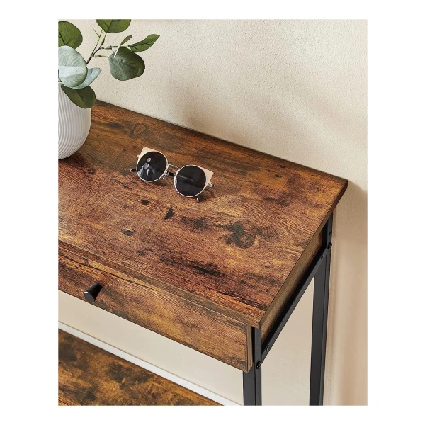 Yaheetech Consoletafel entree tafel met 2 planken en verstelbare beschermpoten, gangtafel van
