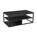 Rechthoekige Salontafel Zwart 100X60X45Cm - Staal Spaanplaat