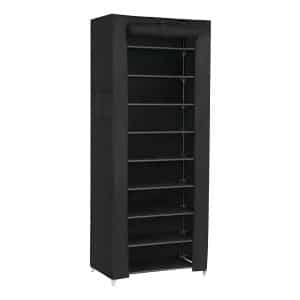 Schoenenrek Met 10 Niveaus Schoenenkast Schoenenrek 160 X 58 X 28 Cm Voor Ca. 27 Paar Schoenen,Groot, Zwart