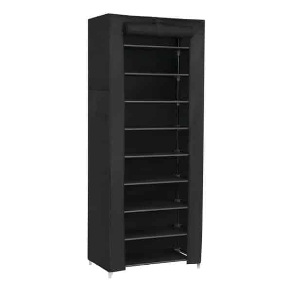Schoenenrek Met 10 Niveaus Schoenenkast Schoenenrek 160 X 58 X 28 Cm Voor Ca. 27 Paar Schoenen,Groot, Zwart