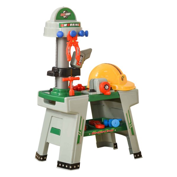 Kinderwerkbank - Zaza Home - Rollenspel speelgoed - Accessoires - Groen + grijs
