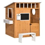 Speelhuisje – – Raam en Brievenbus – Dennenhout - Geel