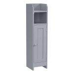 Toiletkast Badkamermeubel Slanke Badkamerplank Verstelbare Planken Ruimtebesparend Eenvoudige Montage Mystic Grijs