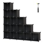 15 Cube Rekken Systeem, Schoenenrek, Dıy Cube Shelf Stapelbaar Attachment, Pp Plastic Planken, Divider Voor Garderobe Kamer, Slaapkamer, Kantoor, Zwart