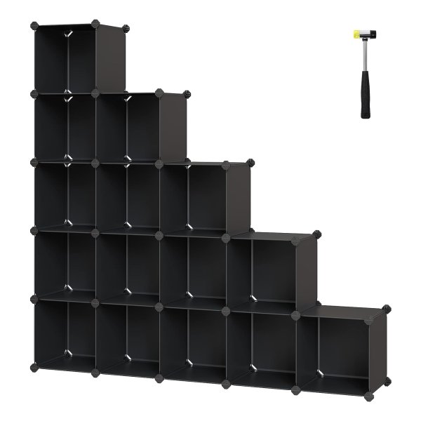 15 Cube Rekken Systeem, Schoenenrek, Dıy Cube Shelf Stapelbaar Attachment, Pp Plastic Planken, Divider Voor Garderobe Kamer, Slaapkamer, Kantoor, Zwart