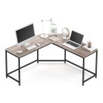 Bureau Hoekbureau, Voor Studeerkamer, 149 X 149 X 75 Cm, Ä°ndustrieel Ontwerp, Grijs En Zwart