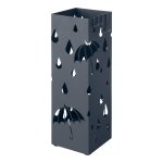 Parapluhouder, Metaal, Parapluhouder, Vierkant, Met Wateropvangbakje En 4 Haken, 15,5 X 15,5 X 49 Cm, Antraciet