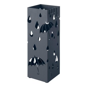 Parapluhouder, Metaal, Parapluhouder, Vierkant, Met Wateropvangbakje En 4 Haken, 15,5 X 15,5 X 49 Cm, Antraciet