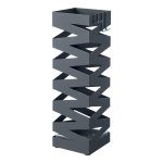 Paraplubak Van Metaal, Vierkant Paraplurek, Met 4 Haken En Afneembare Lekbak, 15,5 X 15,5 X 49 Cm, Antracietgrijs