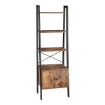 Stabiel Ijzeren Frame Staande Kast - 4 Planken, 56 X 34 X 173 Cm - Vintage Industrieel Design - Perfect Voor Woonkamer, Slaapkamer Of Kantoor - Donkerbruin