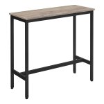 Industrieel Ontwerp Bartafel - 40X100X90 Cm - Stalen Frame - Eenvoudige Montage - Grijs En Zwart