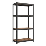 Staande Kast Met 4 Verstelbare Planken - 40X80X160Cm - Tot 520Kg Belastbaar - Vintage Bruin-Zwart - Ideaal Voor Keuken En Woonkamer