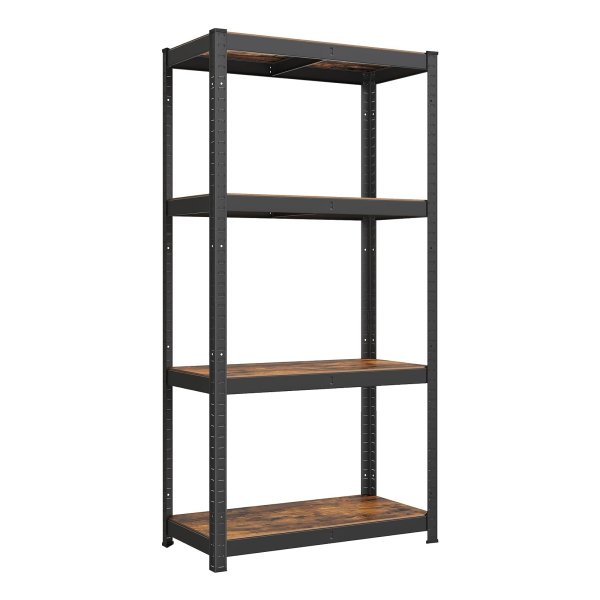 Staande Kast Met 4 Verstelbare Planken - 40X80X160Cm - Tot 520Kg Belastbaar - Vintage Bruin-Zwart - Ideaal Voor Keuken En Woonkamer