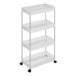 Keukentrolley Met 4 Niveaus, Rolwagen, Ruimtebesparend, 40X22X86Cm, Wit - Ideaal Voor Keuken, Badkamer En Nisrek