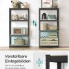 SONGMICS Staande boekenkast, opbergrek, 4 planken, verstelbaar, 40 x 80 x 160 cm, belastbaar tot 520 kg, voor keuken, woonkamer, greige-zwart GLR044B21