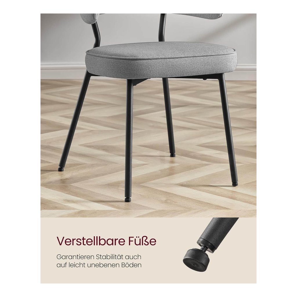 HOMCOM set van 4 keukenstoelen eetkamerstoelen bureaustoel met rugleuning gestoffeerde fauteuil