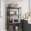 SONGMICS Staande Boekenkast 4 Planken - Verstelbaar Opbergrek 40x80x160cm, Tot 520kg Belastbaar, Greige-Zwart