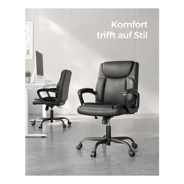 HOMCOM Ergonomische bureaustoel, bureaustoel met in hoogte verstelbare