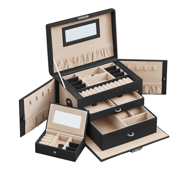 Sieradenkoffer Met Spiegel En 2 Laden - Perfect Voor Het Organiseren Van Je Sieraden