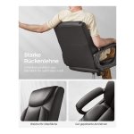 BASETBL Bureaustoel, ergonomische bureaustoel, bureaustoel, managersstoel, 150 kg, gestoffeerd, armleuning, draaibaar en kantelfunctie, in hoogte verstelbaar, dubbel verdikte rugleuning